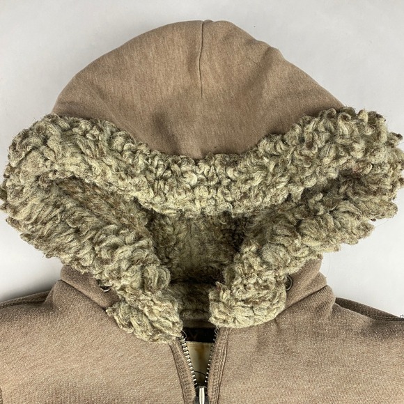 Vintage Abercrombie & Fitch Women's Sherpa Lined Zip Hoodie Size M Moose - Picture 4 of 16